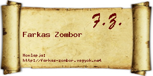 Farkas Zombor névjegykártya